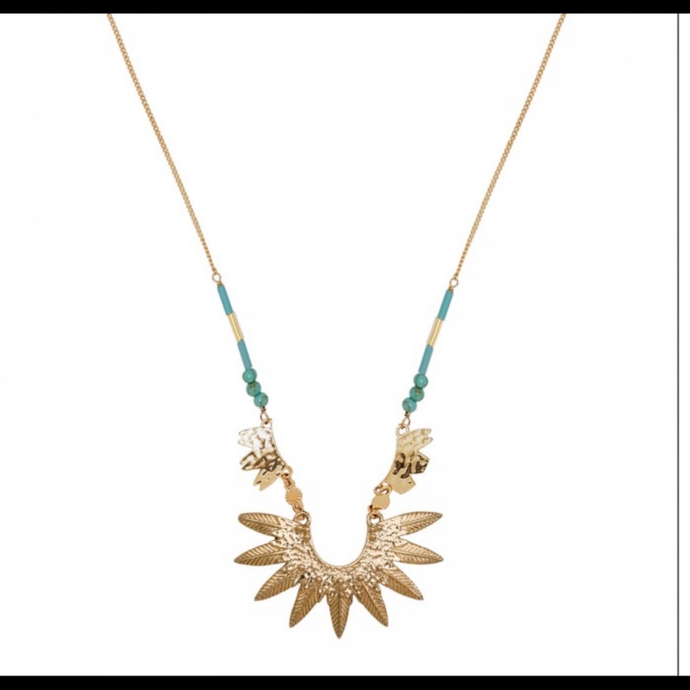 Hipanema Turquoise Necklace Gold